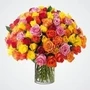 2370 100 Mixed Roses In Vase