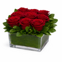 Red Roses 9 In A Square Vase