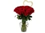 Red Roses 24 In A Vase With Heart