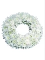 White Round Funeral Wreath